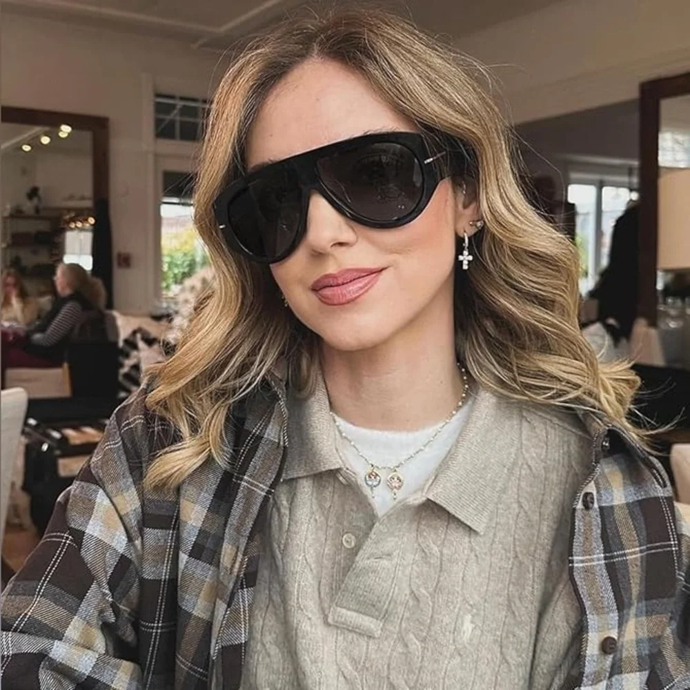 Oversized 70s Retro Aviator Vintage Style Sun Glasses